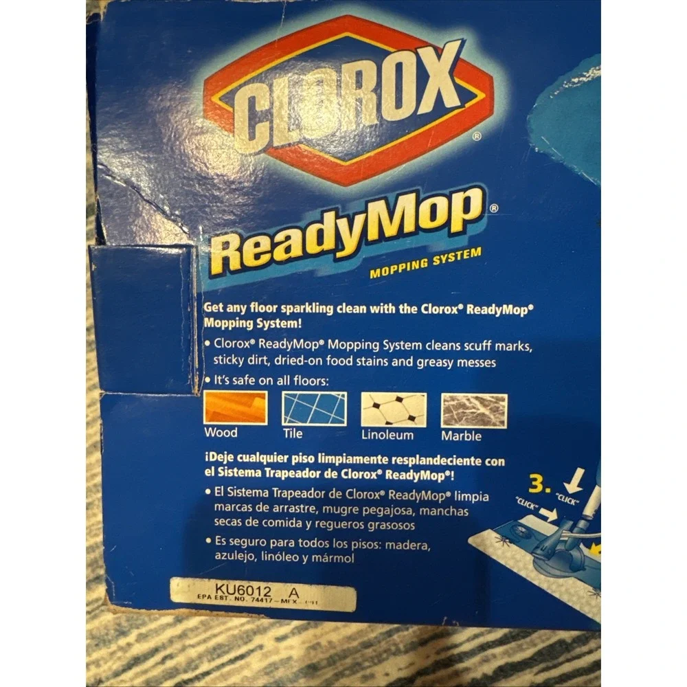 NEW Clorox ReadyMop Advanced Complete Mopping System in Box - Mop, Pads, Cleaner
